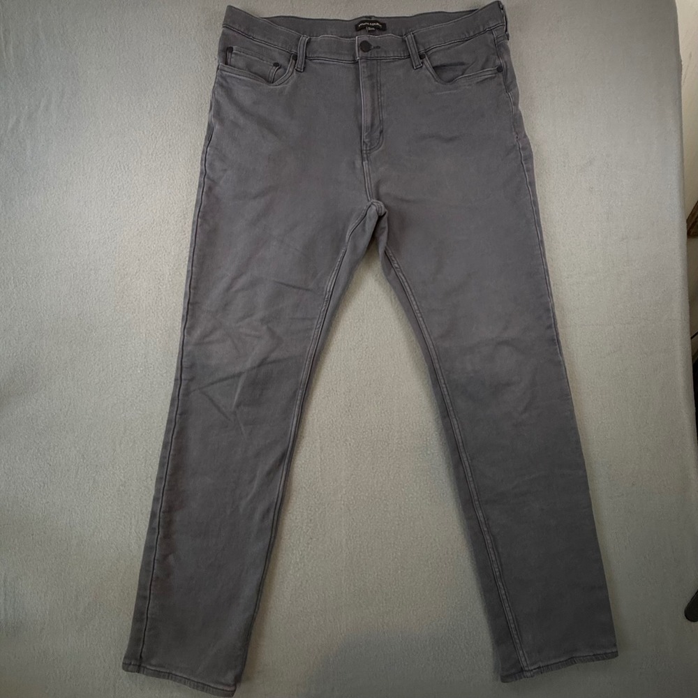Banana Republic Traveler Pants Mens 38x34 Gray Slim Straight Stretch Chino Jeans